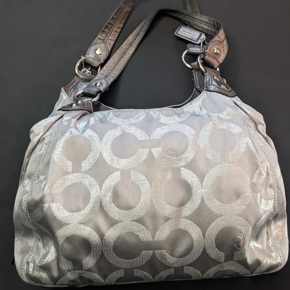 Coach Maggie Signature Madison Op Art Lurex 14426 Purse - Picture 13 of 14